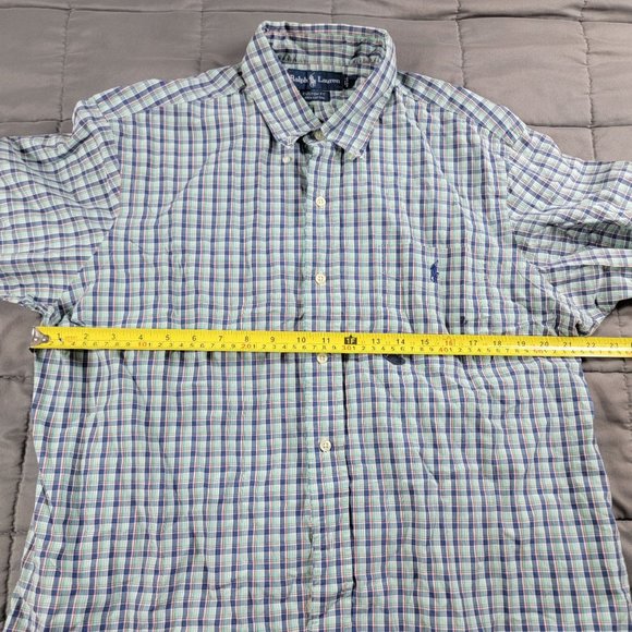 Ralph Lauren Mens XL Multicolor Plaid Button Shirt Casual Formal Short Sleeve - Picture 7 of 10